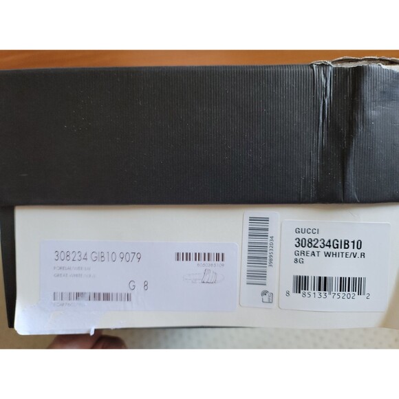 NIB GUCCI Pursuit Stripes White Pool Slides Mens - White Gucci Web, Size US 8 - Picture 7 of 9